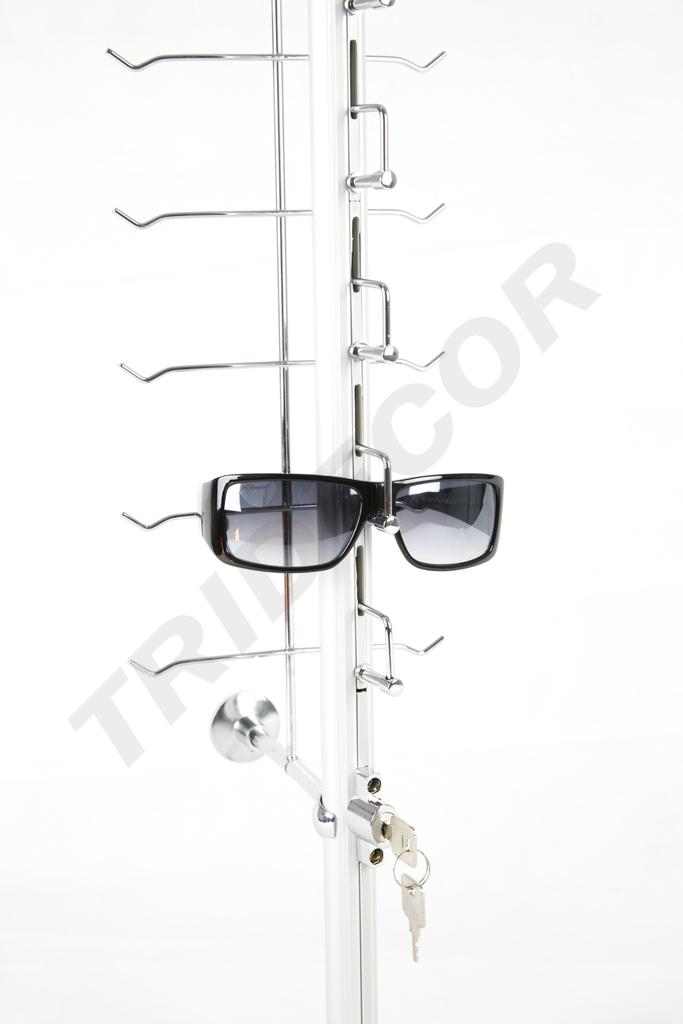 Expositor de 14 Gafas con Cerradura para Pared 125X16cm, 10 unidades/caja