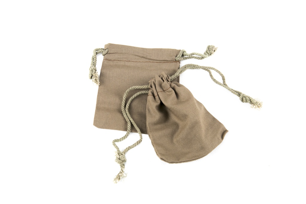 Bolsa de lino marrón con cierre de cordón 11X9.5 cm - 20 unidades