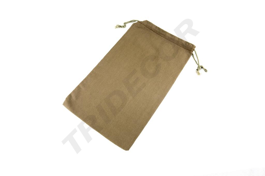 Bolsa de lino marrón con cierre de cordón 35X21 cm - 12 unidades