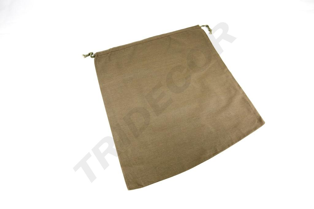 Bolsa de lino marrón con cierre de cordón 35X21 cm - 12 unidades