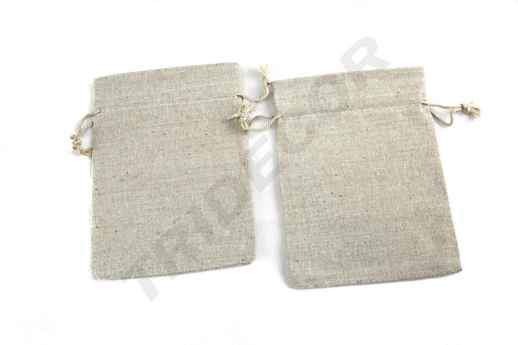 Bolsa de Tela de Lino Beige 16X12 CM 20 Unidades