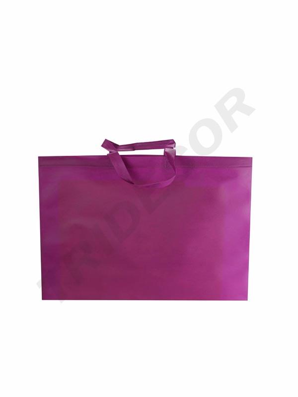 Bolsa de tela de 100g con asa larga, color fucsia, 50X40+12cm, 25 unidades/paquete, 16 unidades/caja