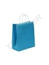 Bolsa de papel de celulosa con asa rizada, color azul claro, 29X10X22 cm, 25 unidades