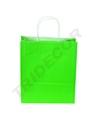 Bolsa de papel verde claro con asa rizada 29X22X10 cm 25 unidades