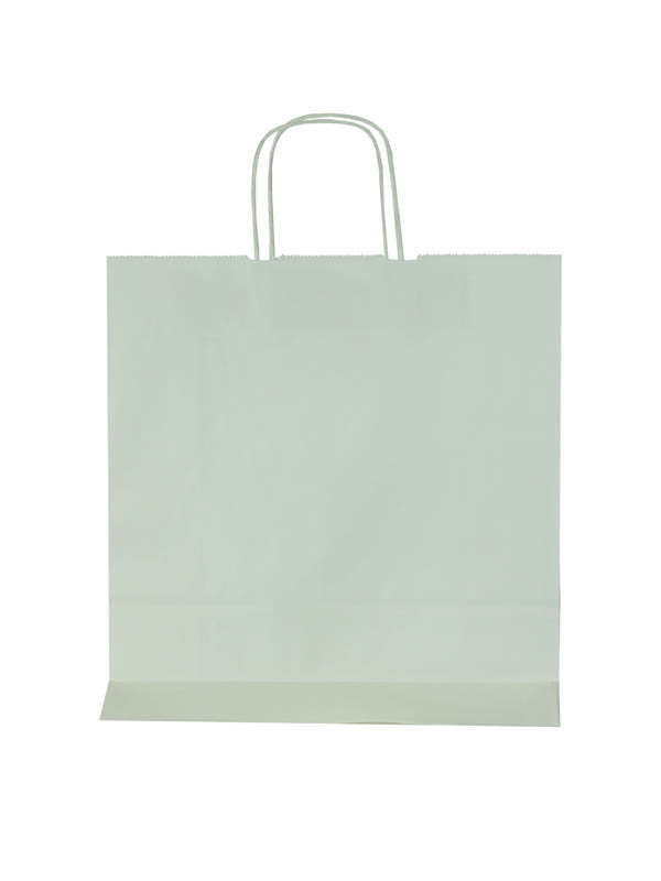 Bolsa de Papel de Celulosa Blanca con Asa Arrugada 32X13X41cm 25 unidades