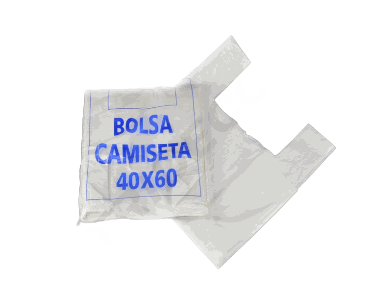 Bolsa camiseta blanca 60X40