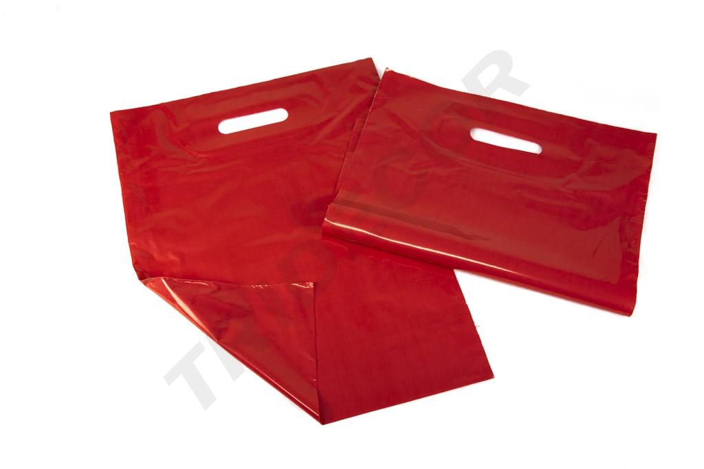 Bolsa Roja con Asas Troqueladas 35X45cm 100 Unidades