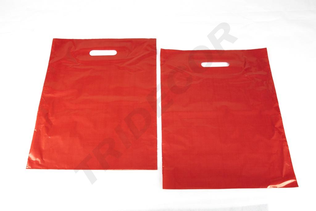 Bolsa Roja con Asas Troqueladas 35X45cm 100 Unidades