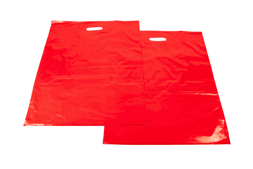 Bolsa tote roja con asas troqueladas 50X60 cm 100 unidades