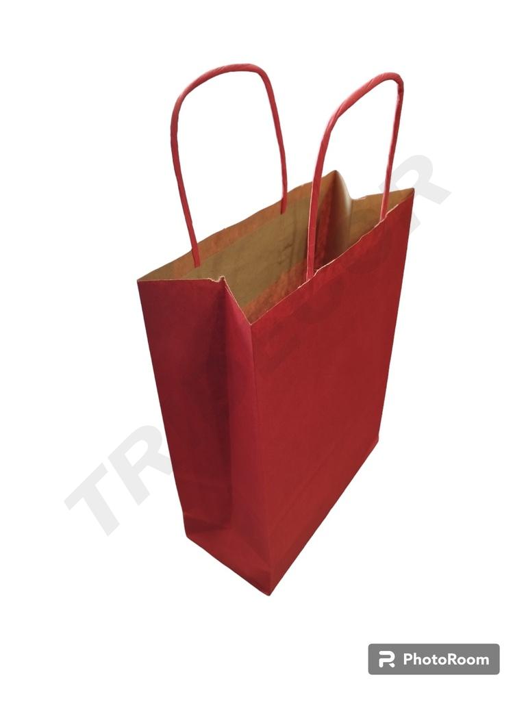 Bolsa Roja Xs 18+8x24cm Kraft 90g/m2