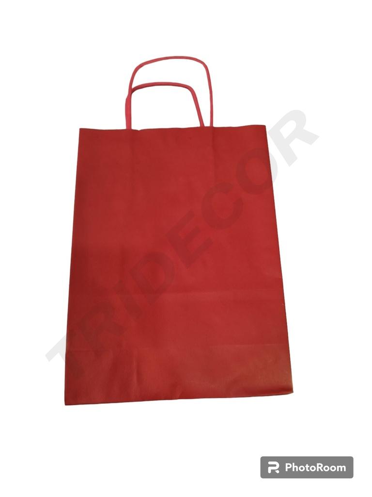 Bolsa Roja Xs 18+8x24cm Kraft 90g/m2