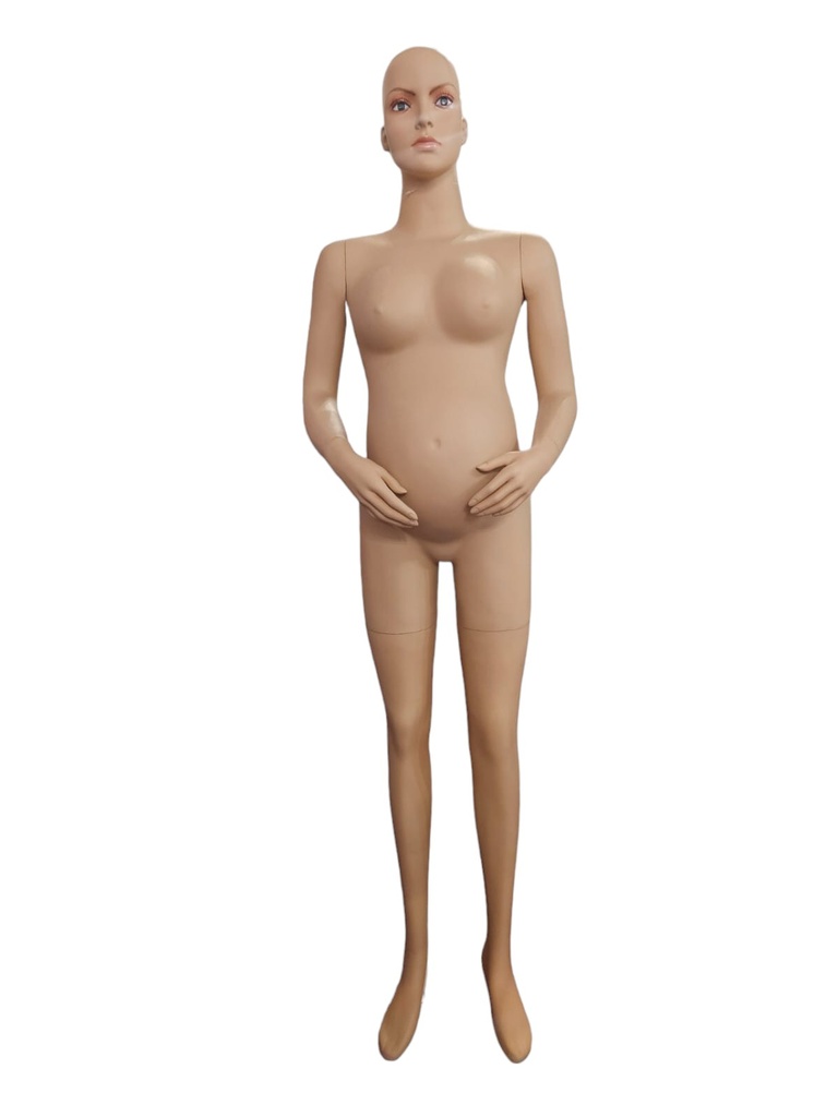 Maniquí de Mujer Embarazada Fibra de Vidrio Color Carne