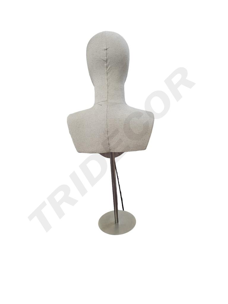 Busto Corto de Hombre con Base de Acero Inoxidable