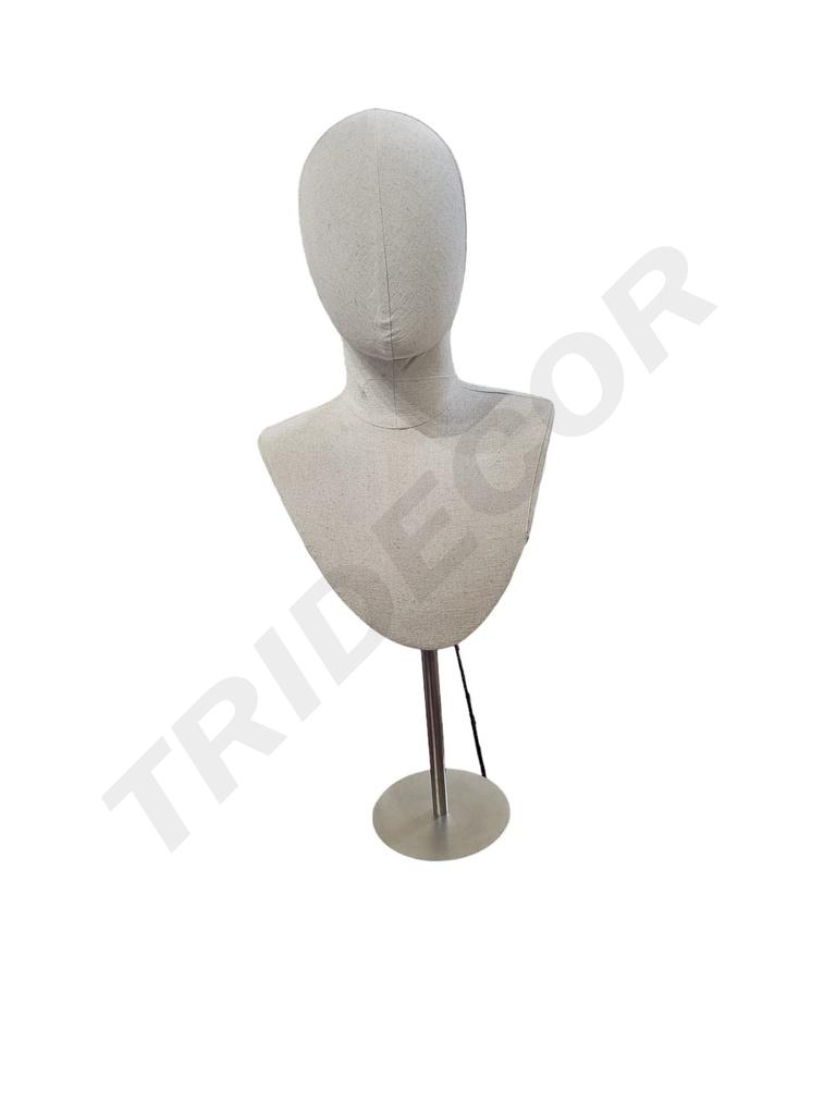 Busto Corto de Hombre con Base de Acero Inoxidable