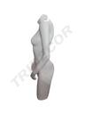 Busto de Mujer de Fibra Blanco Mate con Brazos