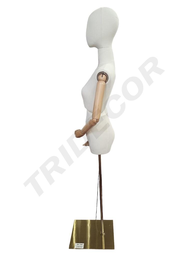 Busto de Tela con Base Cuadrado Plata cuerpo articulado