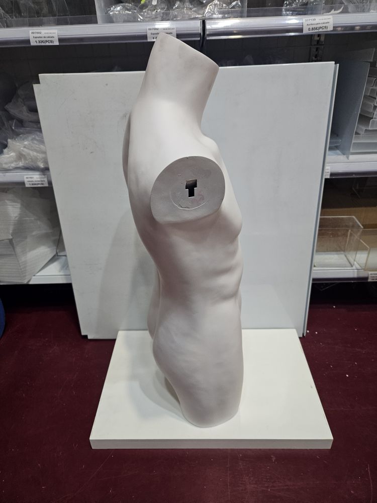 Busto de Hombre medio Cuerpo Sin Cabeza Blanco mate