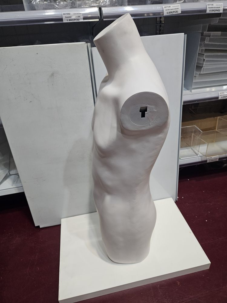 Busto de Hombre medio Cuerpo Sin Cabeza Blanco mate