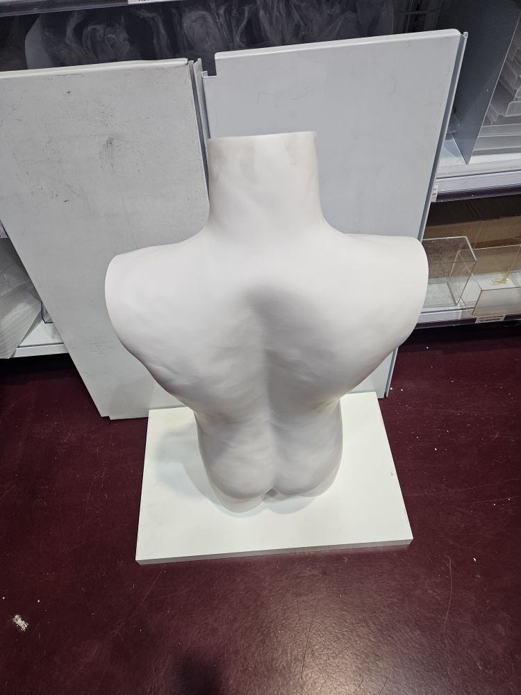 Busto de Hombre medio Cuerpo Sin Cabeza Blanco mate