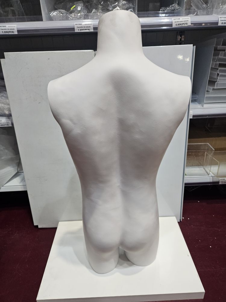 Busto de Hombre medio Cuerpo Sin Cabeza Blanco mate