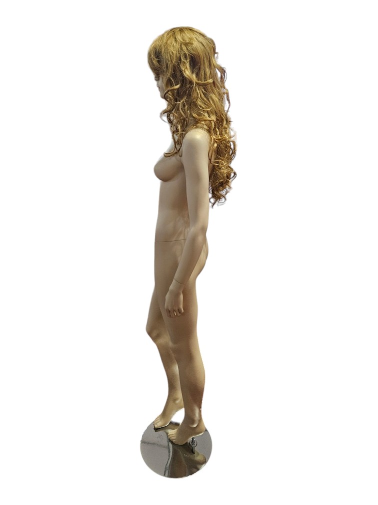 Busto de mujer Tela Lino Con Base de madera 