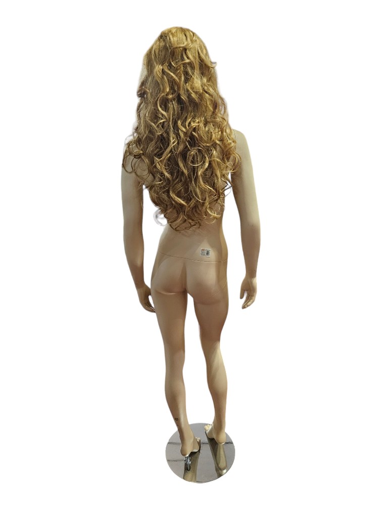 Busto de mujer Tela Lino Con Base de madera 