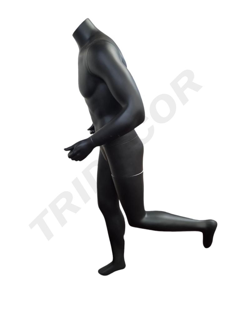 Maniquí deportivo femenino corriendo sin cabeza color negro