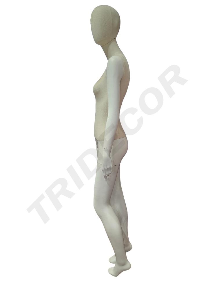 maniquí de mujer En Lino Y Fibra de Vidrio Blanco mate