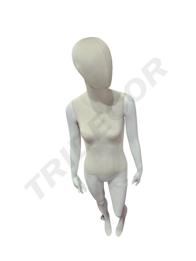 maniquí de mujer En Lino Y Fibra de Vidrio Blanco mate