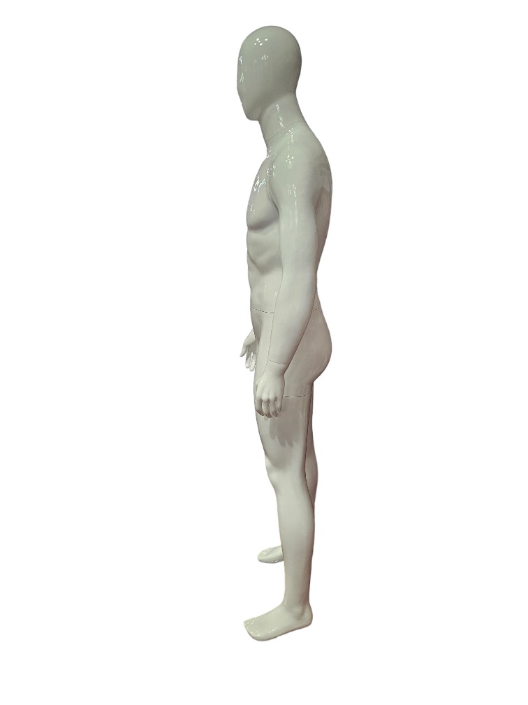 maniquí de Hombre Fibra de Vidrio Blanco Brillo