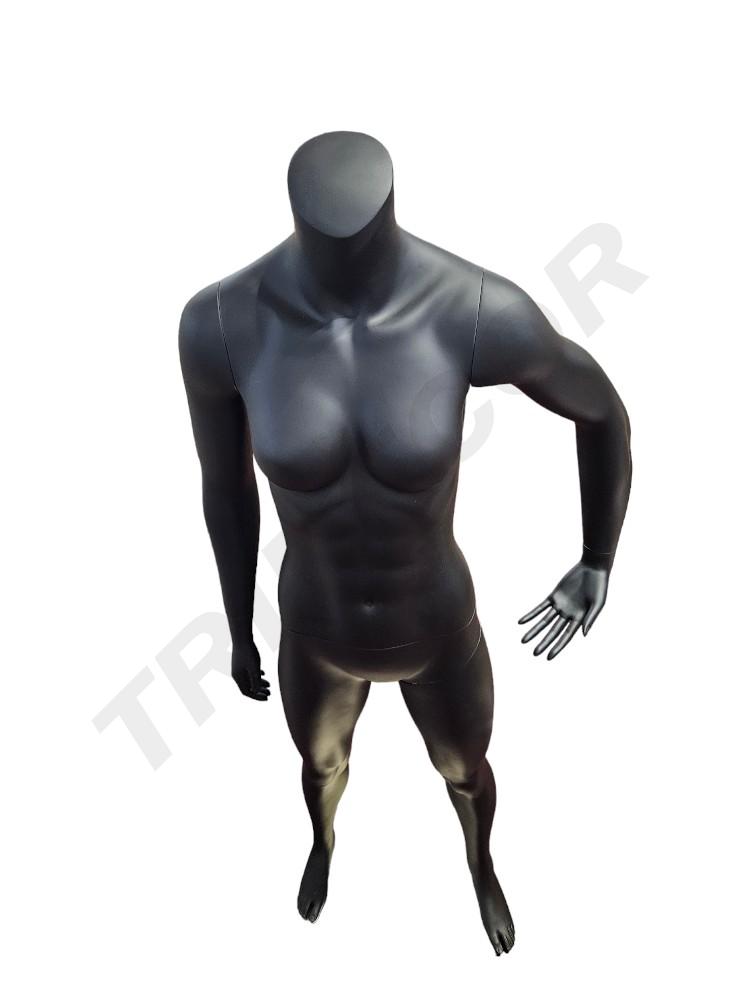 maniquí de mujer Deportiva Sin Cabeza Negro mate