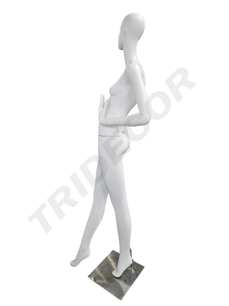 maniquí mujer Blanco mate Base Acero Inox