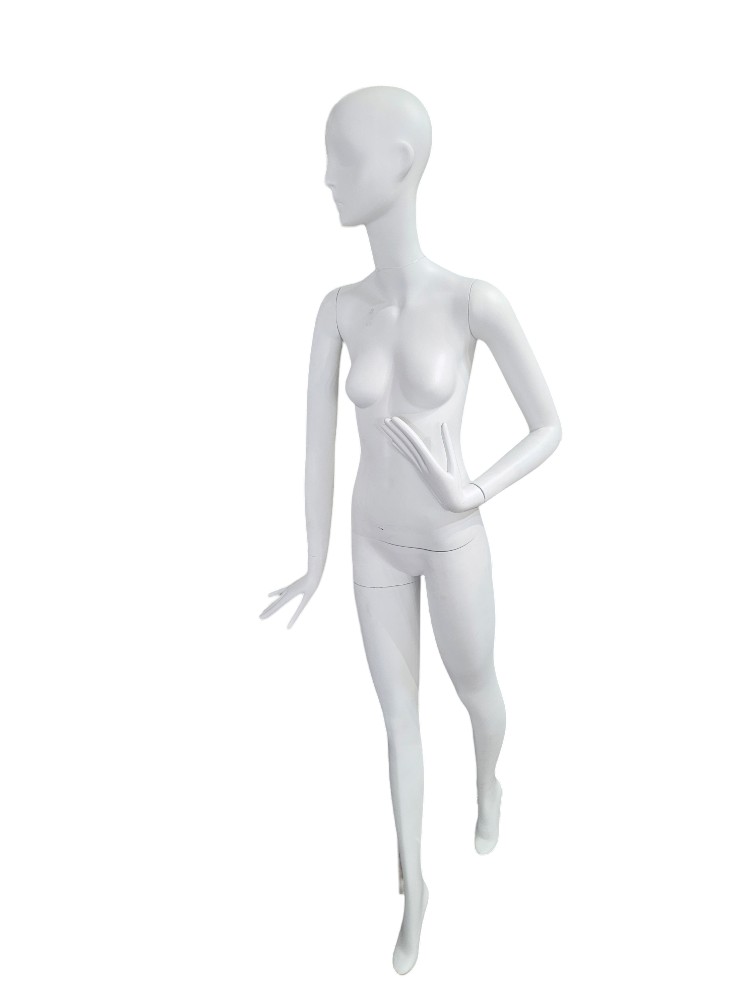 maniquí mujer Blanco mate Base Acero Inox