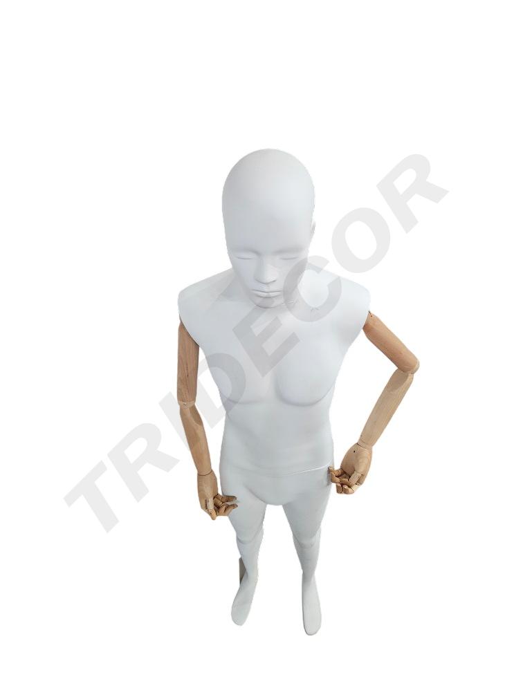 maniquí Hombre Blanco mate Blazo Claro Base Acero Inox