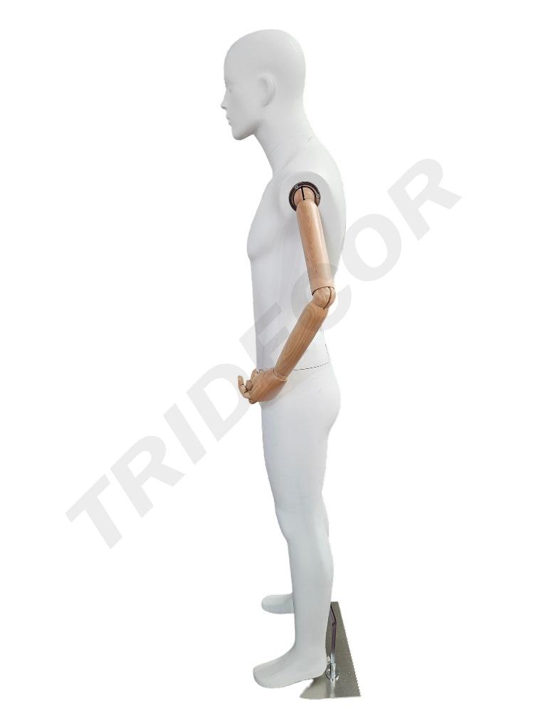 maniquí Hombre Blanco mate Blazo Claro Base Acero Inox