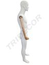 maniquí Hombre Blanco mate Blazo Claro Base Acero Inox