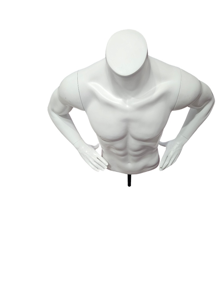 Busto de Hombre Blanco mate Con Base metal Negro