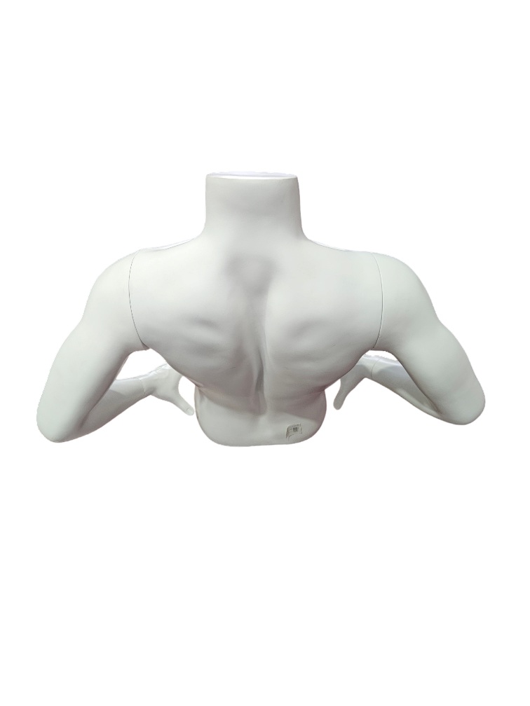 Busto de Hombre Blanco mate Con Base metal Negro