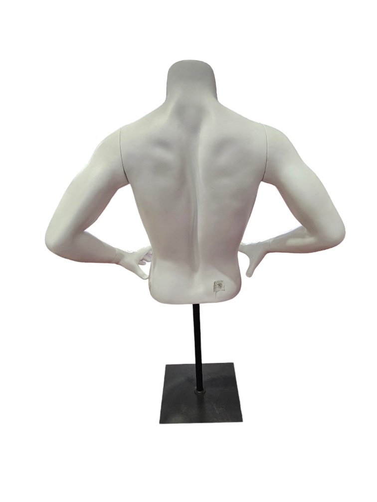 Busto de Hombre Blanco mate Con Base metal Negro