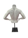 Busto de Hombre Blanco mate Con Base metal Negro