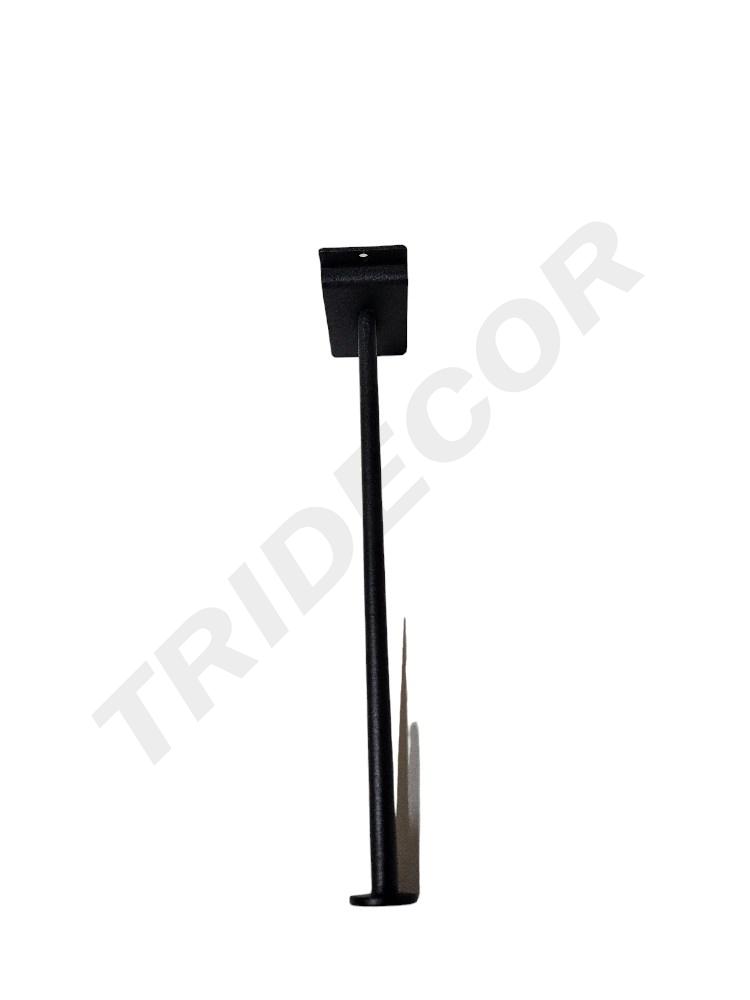 Gancho para Colgar con Tope para Listón 30 cm 10 mm Negro