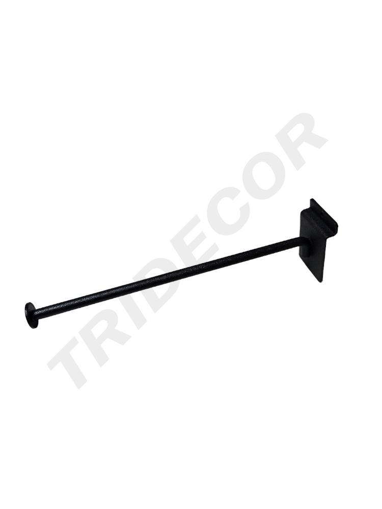 Gancho para Colgar con Tope para Listón 30 cm 10 mm Negro