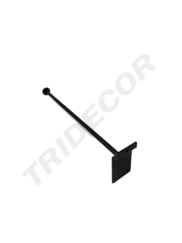 Gancho para Percha con Tope para Listón 35 cm 10 mm Negro