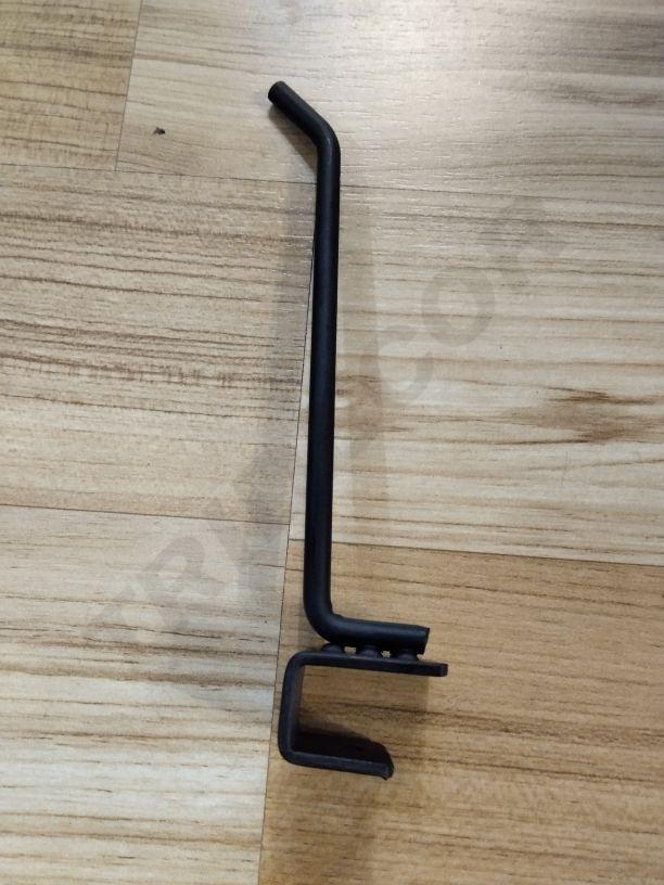 Gancho Negro para Tubo Rectangular 25 cm 200/caja