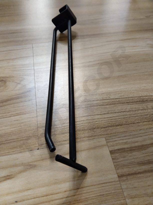 Gancho con portaprecio negro para tubo de 30 cm 6 mm