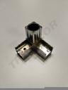 Union de Tubo Cuadrado Con 2 Dirección Cromado Tubo 25X25mm