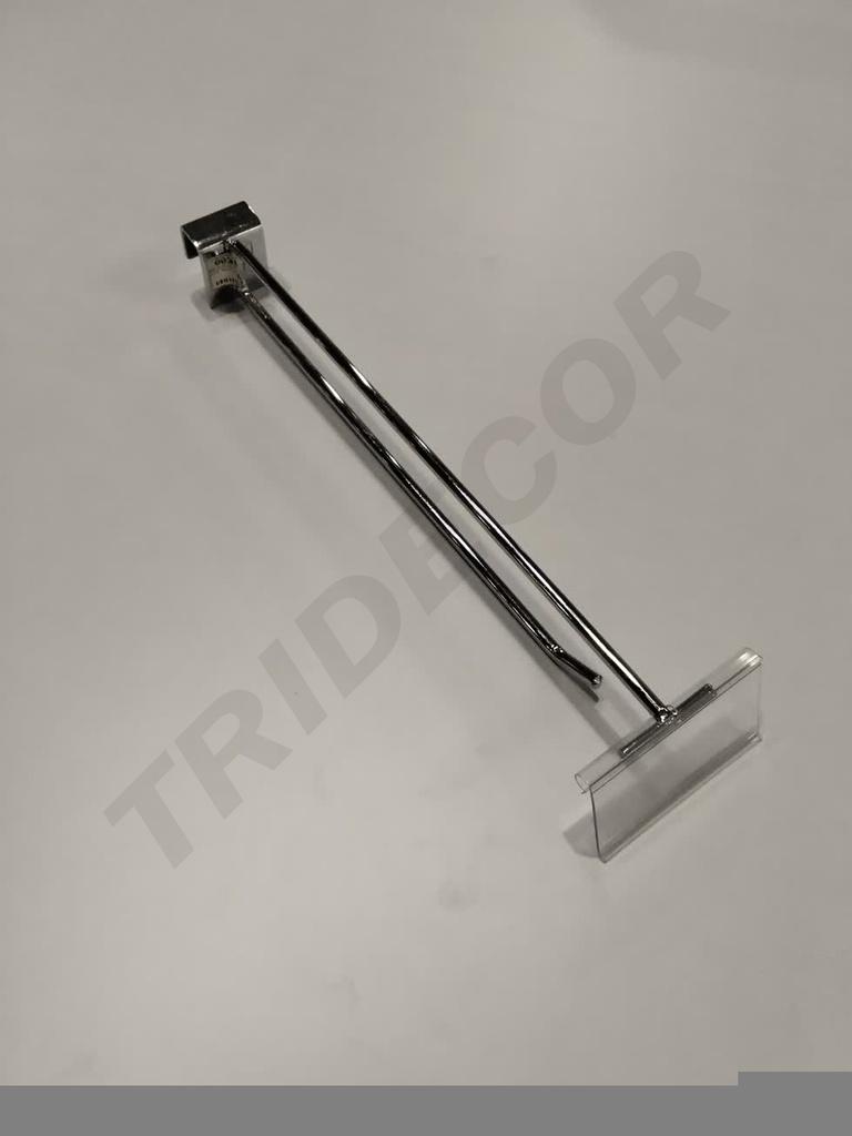 Gancho con soporte de precio para Tubo Rectangular de 35 cm 6 mm