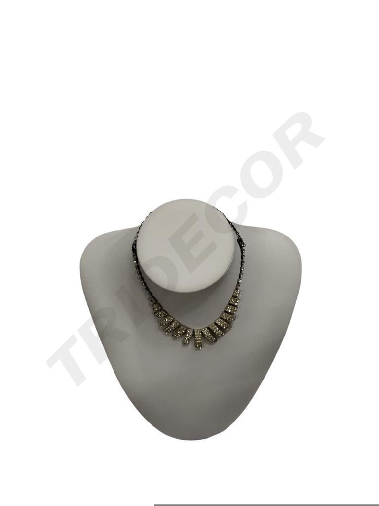 expositor collar polipiel blanco