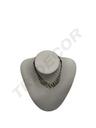 expositor collar polipiel blanco