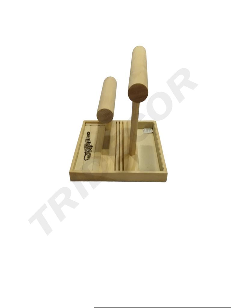 Expositor Lino Madera con 2 Soporte para Pulseras y Anillos